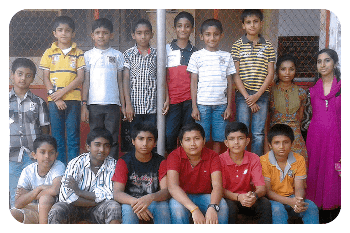 Students of Triveni HP School, Virajpet who are taking coaching classes for the Sainik School, Kudige entrance examination.