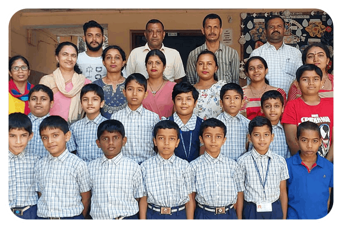 Children from KESST's Sainik School Entrance Examination Coaching Class with their parents.